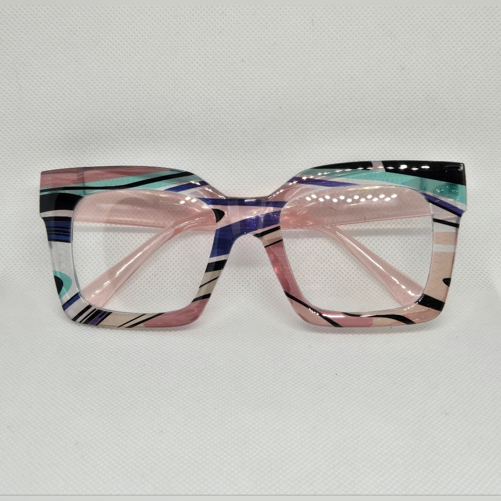 Stylish Pink and Black Women's Glasses - Picture 3 of 6